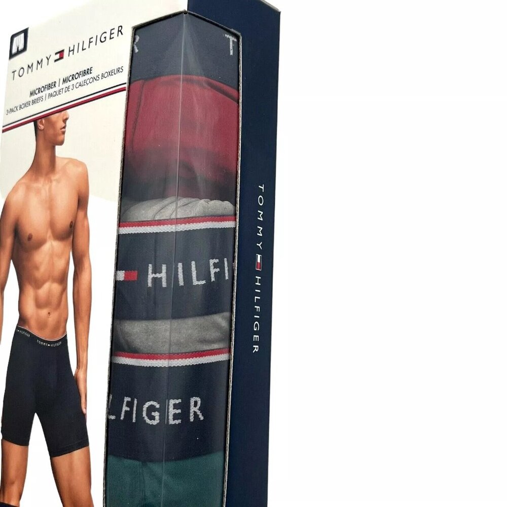 Tommy Hilfiger Mens Boxer Briefs Size XL-XXL Microfiber Underwear Multic- 3 Pack - Picture 2 of 9